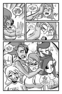 Garnet forces her way into Mega's Mom's Prison/Safety Bubble. then invites the rest of the girls to do the same, much to the discomfort of Mega Maiden's mother.