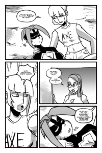 Dee Dee runs to Mega Maiden's aid. Fortunately, she is alive, just knocked out from exhaustion. Her mother urges Dee Dee to let Mega rest, because she definitely deserves it after singlehandedly saving the universe from the brutalikhan invasion.