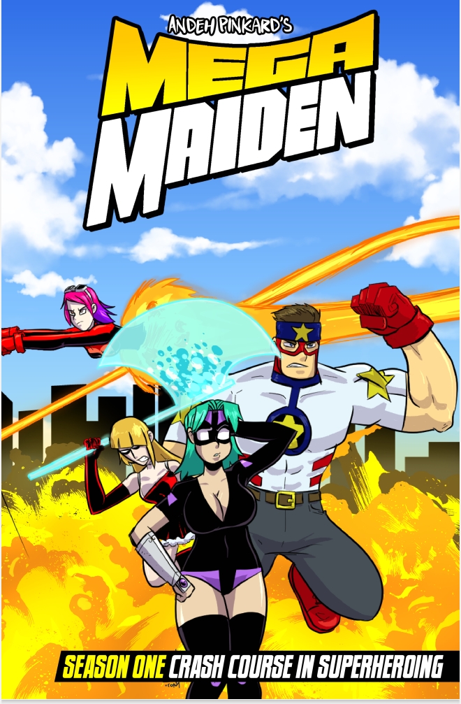 Picture of cover art for the trade paperback of Mega Maiden season one.